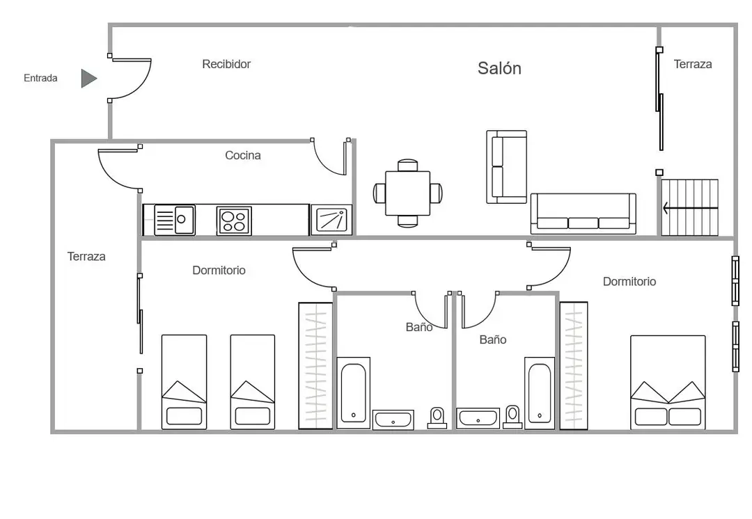Plano de la vivienda – Venta Ático Balcones Hidalgos