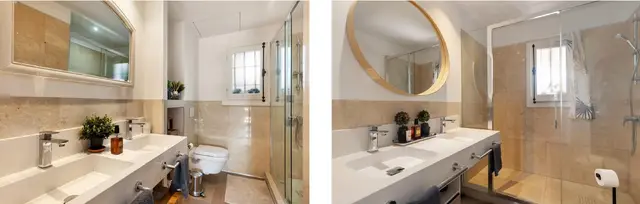 Baño con ducha – Apartamento en Planta Baja en Nueva Andalucía